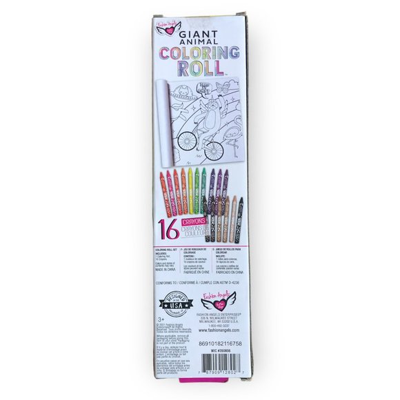 NEW - Giant Animal Coloring Roll 18 Feet of Coloring with 16 Crayons - Picture 4 of 5
